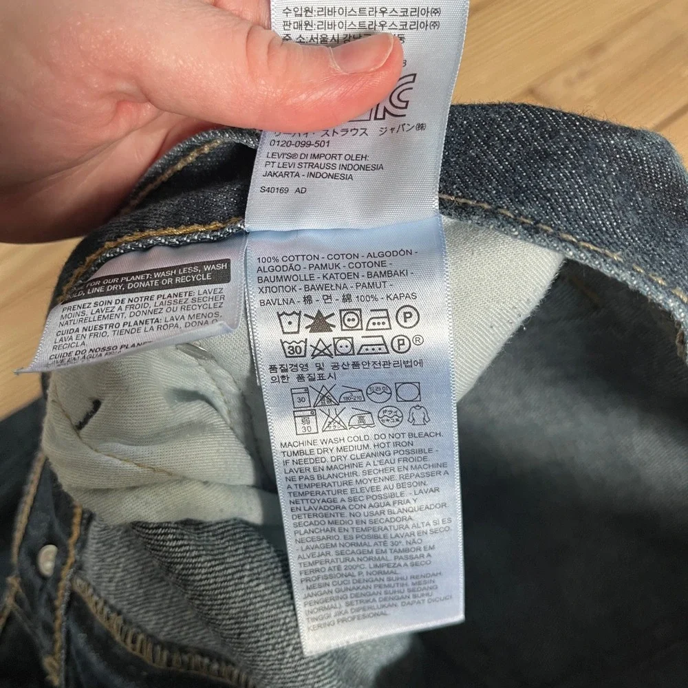 Levi Strauss Co 505 Mens Dark Wash Jeans W40 L32 Straight Fit Denim Pants casual